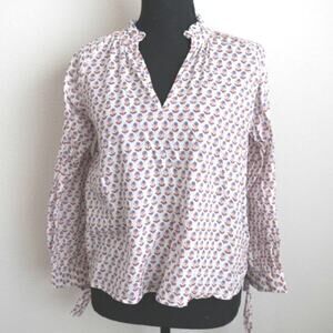 M.A.B.E 100% Cotton V Neck Ladies Blouse Size S